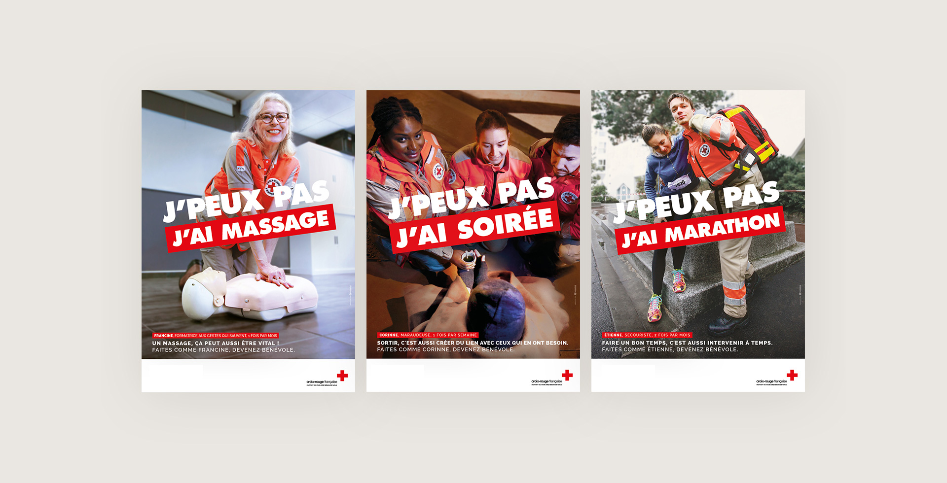 Affiche campagne "Je peux pas, j'ai" La Croix Rouge par agence communication Buzznative