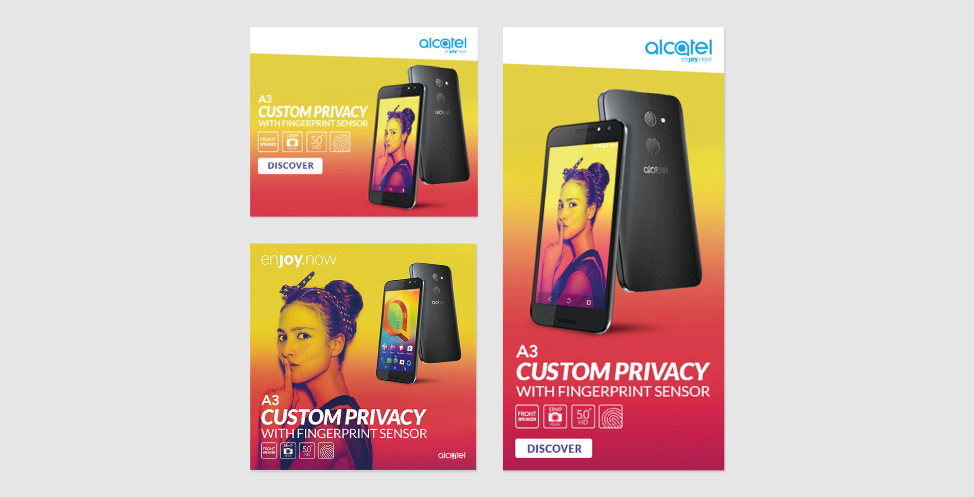 Banners Alcatel mobile europe agence design Buzznative digital