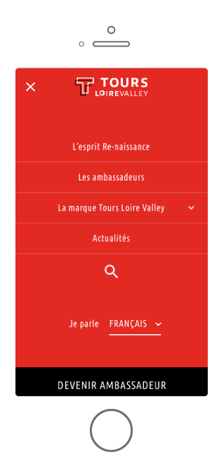 Site web Tours Loire Valley par agence communication digitale Buzznative Région Centre Val de Loire responsive mobile