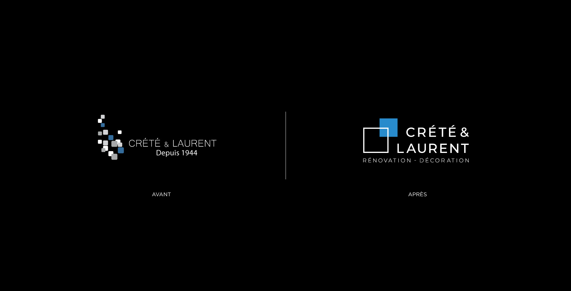 Création logotype Crête et Laurent société de rénovation et ravalement à Paris par agence communication branding Buzznative